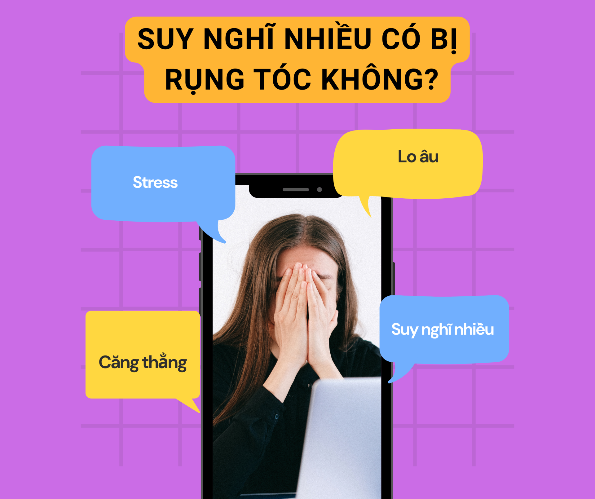 Suy nghĩ nhiều có rụng tóc không