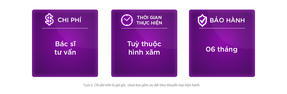 Bảng giá phẫu thuật xóa xăm