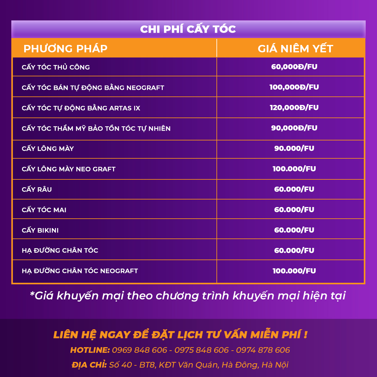 Chi phí cấy tóc